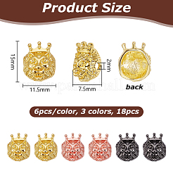 18Pcs 3 Colors Lion Head Alloy Beads&nbsp;FIND-OC0013-63
