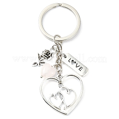 Natural Rose Quartz Keychain&nbsp;KEYC-JKC01081-01