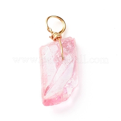 Electroplated Natural Quartz Pendants&nbsp;PALLOY-JF00846-01
