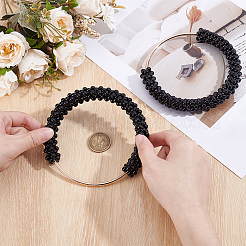 2Pcs Plastic Imitation Pearl Round Beaded Bag Handles&nbsp;FIND-BBC0005-11A