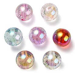 UV Plating Transparent Rainbow Iridescent Acrylic Beads&nbsp;TACR-D010-07