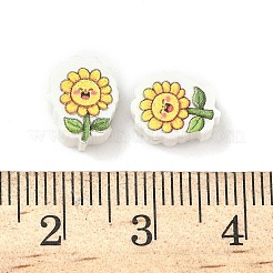 Printed Handmade Polymer Clay Beads&nbsp;CLAY-I016-01