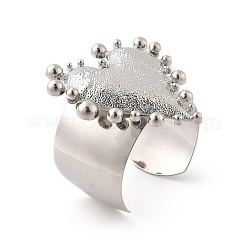 Textured Heart Alloy Open Cuff Bangles for Women&nbsp;BJEW-A027-01P