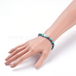 Synthetic Turquoise(Dyed) Stretch Bracelets&nbsp;BJEW-JB03747-01