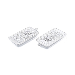 Brass Micro Pave Clear Cubic Zirconia Pendants&nbsp;KK-G432-18P