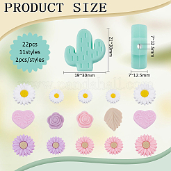 22Pcs 11 Styles Silicone Beads&nbsp;SIL-PH0001-44