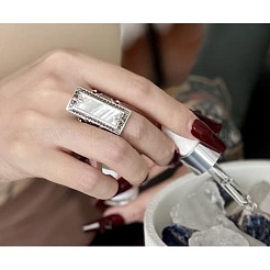 Alloy Acrylic Cuff Open Rings&nbsp;WG8CAE0-01