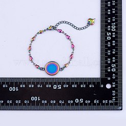 DIY Rainbow Color Blank Dome Link Bracelet Making Kit&nbsp;DIY-SZ0009-08