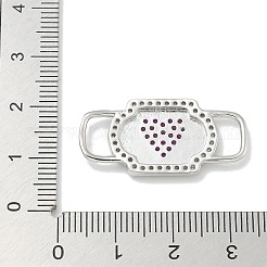 Rack Plating Brass Micro Pave Clear & Orchid Cubic Zirconia Heart Mask Connector Charms&nbsp;KK-L224-065P