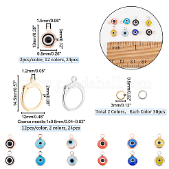 DIY Evil Eye Drop Earring Making Kit&nbsp;DIY-AR0002-72