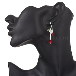 Glass Beads Cherry Dangle Earrings&nbsp;EJEW-JE06640-03