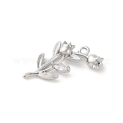 Brass Pave Clear Cubic Zirconia Pendants&nbsp;KK-V016-02P