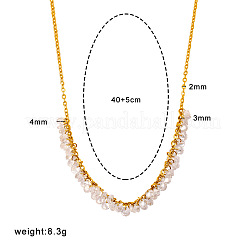 Disc Crystal Rhinestone Tassel 304 Stainless Steel Cable Chain Necklaces for Women&nbsp;WGAAEFF-01