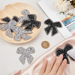 8Pcs 2 Colors Bowknot Hotfix Rhinestone Iron on Patches Appliques&nbsp;DIY-CP0009-66