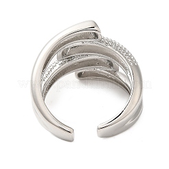 Brass Bypass Open Cuff Rings for Women&nbsp;RJEW-A046-13P
