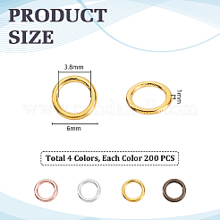 4 Colors Alloy Closed Jump Rings&nbsp;FIND-GA0006-89B
