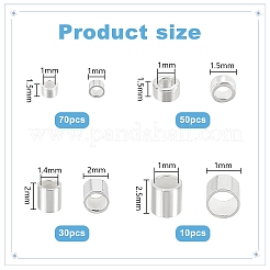 160Pcs 4 Styles 925 Sterling Silver Tube Beads&nbsp;STER-PH0002-28