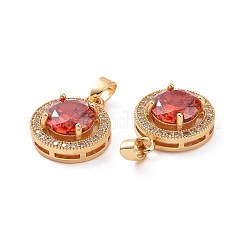 Brass Micro Pave Clear Cubic Zirconia Pendants&nbsp;KK-E068-VC442