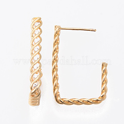 Brass Clear Micro Pave Cubic Zirconia Stud Earrings&nbsp;KK-N232-192-NF