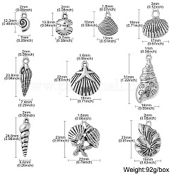50Pcs 10 Style Tibetan Style Alloy Pendants&nbsp;TIBEP-CJ0003-46