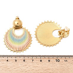 Flat Round 304 Stainless Steel Dangle Stud Earrings&nbsp;EJEW-A158-10G