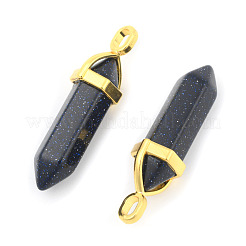 Synthetic Blue Goldstone Double Terminated Pointed Pendants&nbsp;G-G902-C12