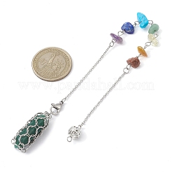 Mixed Synthetic & Natural Chip Gemstone Pointed Dowsing Pendulums&nbsp;PALLOY-JF02455-01