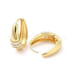 Clear Cubic Zirconia Hinged Hoop Earrings&nbsp;EJEW-P213-03G