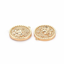Brass Micro Pave Clear Cubic Zirconia Pendants&nbsp;LS-KK-S364-124