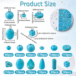 1021Pcs 12 Styles Dyed Synthetic Turquoise Beads&nbsp;TURQ-BM0001-01