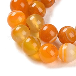 Natural Striped Agate/Banded Agate Beads Strands&nbsp;G-Z060-A01-C25