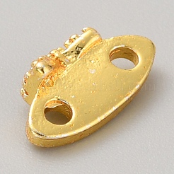 Brass Pave Clear Cubic Zirconia Connector Charms&nbsp;LS-KK-WH0081-22B-G