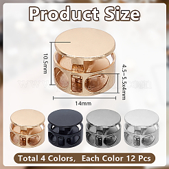 48Pcs 4 Colors Alloy Cord Locks&nbsp;FIND-AR0006-45