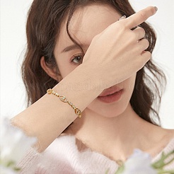 Horse Eye Cubic Zirconia Slider Bracelet&nbsp;BJEW-SZ0002-08D
