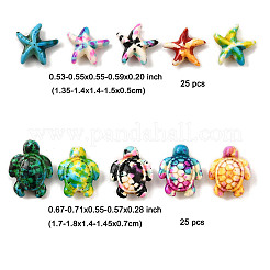 50Pcs 10 Styles Synthetic Turquoise Dyed Beads&nbsp;G-FP0001-05