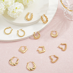 6 Pairs 6 Style 304 Stainless Steel Hoop Earrings for Women&nbsp;EJEW-BBC0001-96