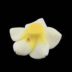 Handmade Polymer Clay 3D Flower Plumeria Beads&nbsp;CLAY-Q192-15mm-14
