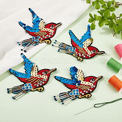 Bird Polyester Embroidery Iron on Appliques&nbsp;PATC-WH0008-35