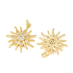 Brass Micro Pave Clear Cubic Zirconia Pendants&nbsp;KK-F931-08G