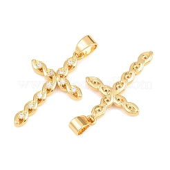 Easter Brass Micro Pave Clear Cubic Zirconia Pendants&nbsp;ZIRC-F148-14F-G