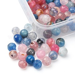 130Pcs Dyed Natural Multi-Color Agate Beads Strands&nbsp;G-YW0001-31