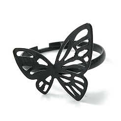 Hollow Butterfly Alloy Adjustable Rings for Women&nbsp;RJEW-K275-50EB