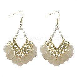 Rhombus Alloy Acrylic Dangle Earrings&nbsp;FS-WGCDEF0-01