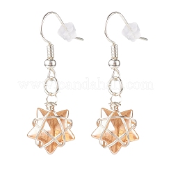 Glass Star Braided Dangle Earrings&nbsp;EJEW-JE04952