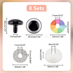 8 Sets Glitter Plastic Safety Craft Eye&nbsp;DOLL-PH0001-52