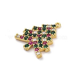 Christmas Series Brass Micro Pave Cubic Zirconia Pendants&nbsp;KK-Q010-01G-07