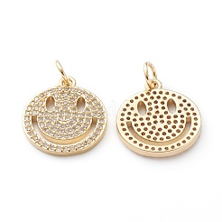 Brass Micro Pave Clear Cubic Zirconia Pendants&nbsp;ZIRC-Z014-08G