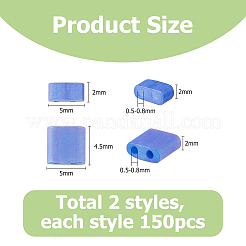 300Pcs 2 Styles 2-Hole Opaque Colours Glass Seed Beads&nbsp;SEED-HS0001-06F
