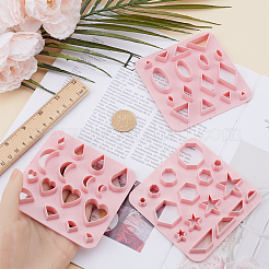 3Pcs 3 Style Triangle/Hexagon/Heart ABS Plastic Plasticine Tools&nbsp;FIND-GF0005-73