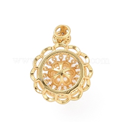 Eco-friendly Rack Plating Brass Micro Pave Cubic Zirconia Pendants&nbsp;KK-F843-16G